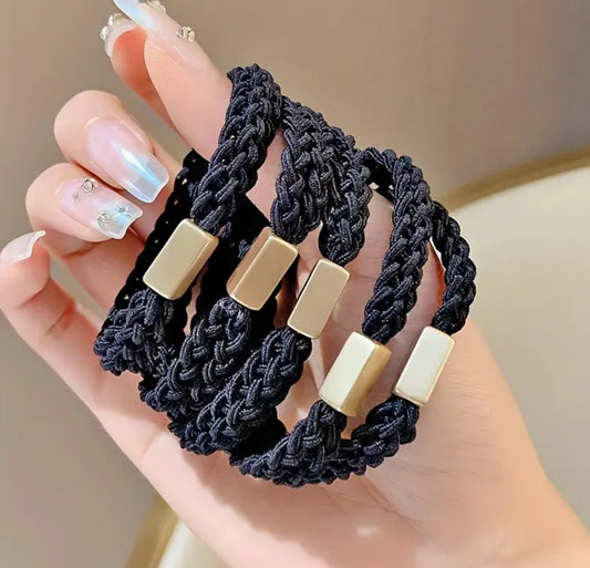 Braided Elastic Hair Ties 5pcs